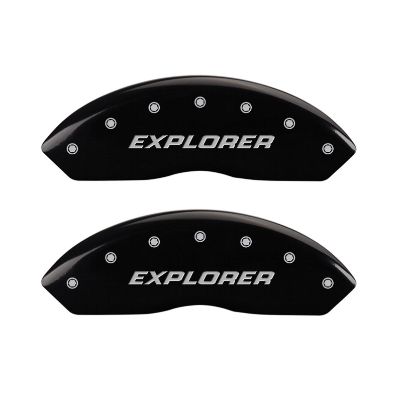 MGP 10041SEXPBK | 4 Caliper Covers Engraved Front & Rear Explorer/2011 Black Finish Silver Char 2010 Ford Explorer; 2010-2010