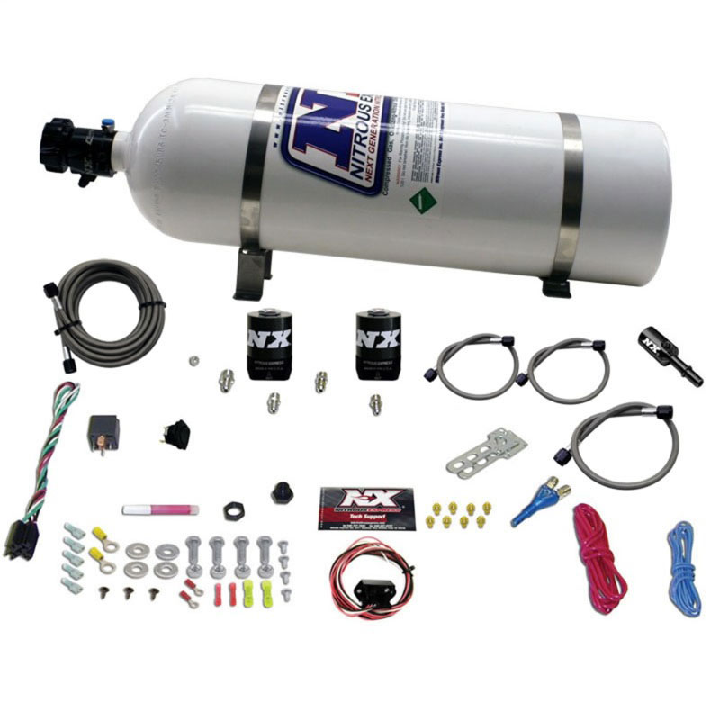 Nitrous Express 20932-15 | 11-15 Ford Mustang GT 5.0L Coyote Single Nozzle Nitrous Kit (35-150HP) w/15lb Bottle; 2011-2015