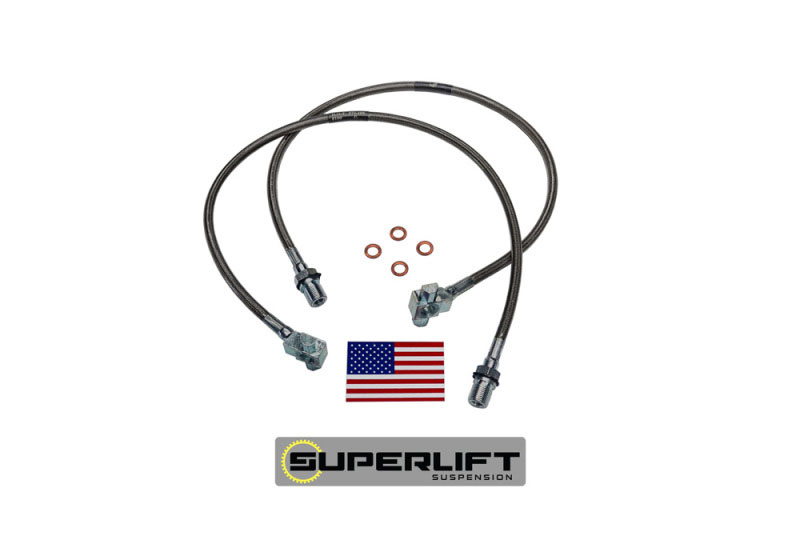 Superlift 91345 | 71-78 GM Pickup/Blazer/Suburbanwith 8-12in Lift Kit (Pair) Bullet Proof Brake Hoses; 1971-1978