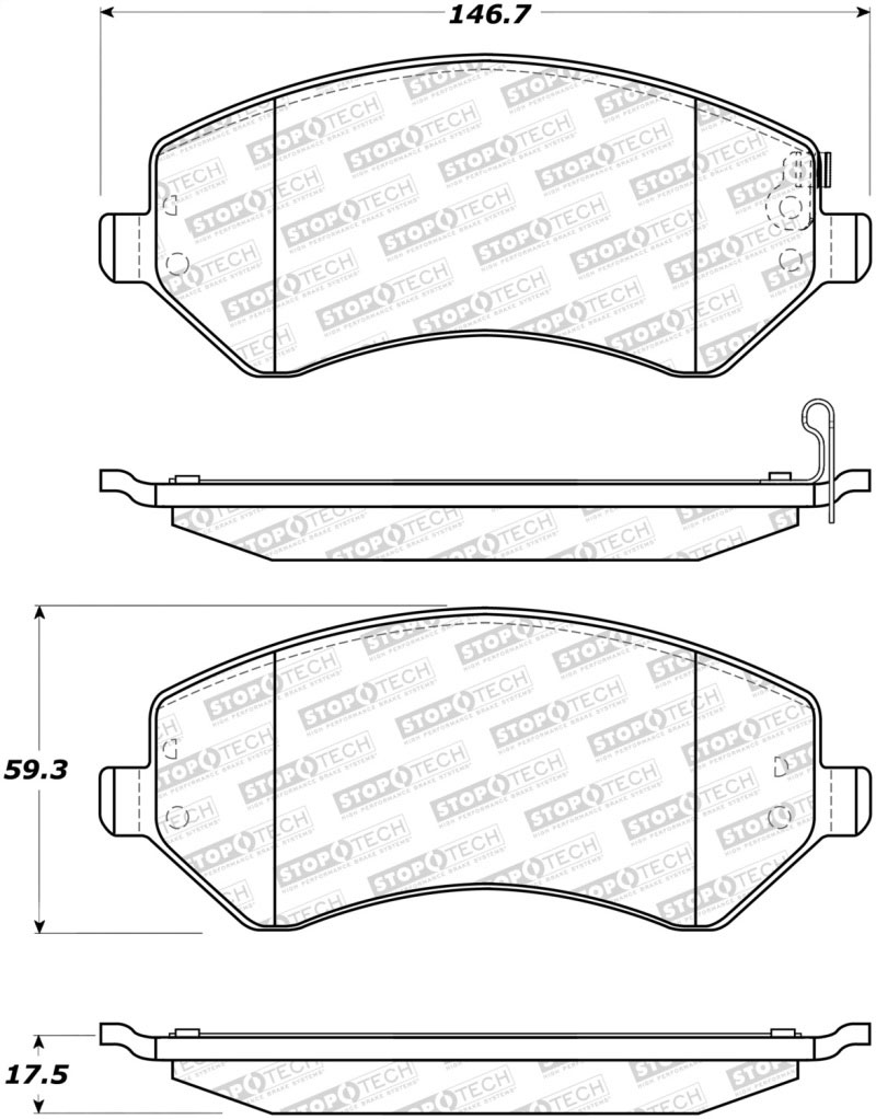 Stoptech 308.08560 | StopTech Street Brake Pads Jeep Liberty, Front; 2002-2007