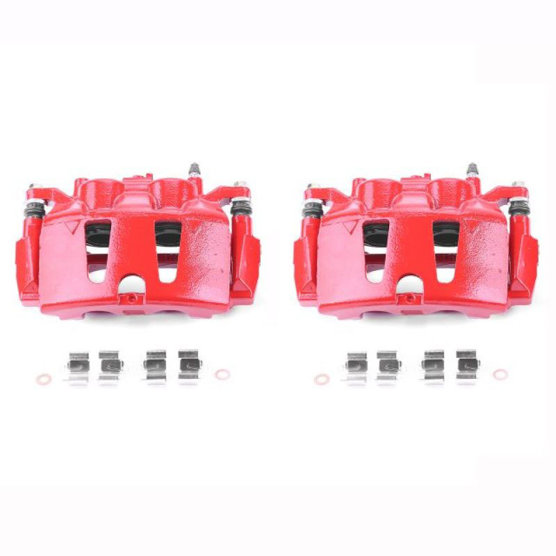 PowerStop s5402 | Power Stop 2017 Chrysler Pacifica Front Red Calipers w/Brackets - Pair; 2017-2017