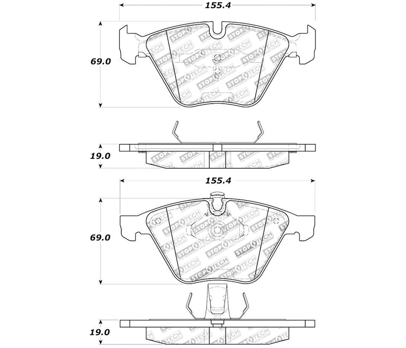 Stoptech 308.09181 | StopTech Street Brake Pads BMW X1 xDrive 28i, Front; 2010-2014