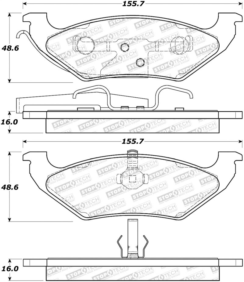 Stoptech 308.07150 | StopTech Street Brake Pads Plymouth Grand Voyager, Rear; 1997-1997