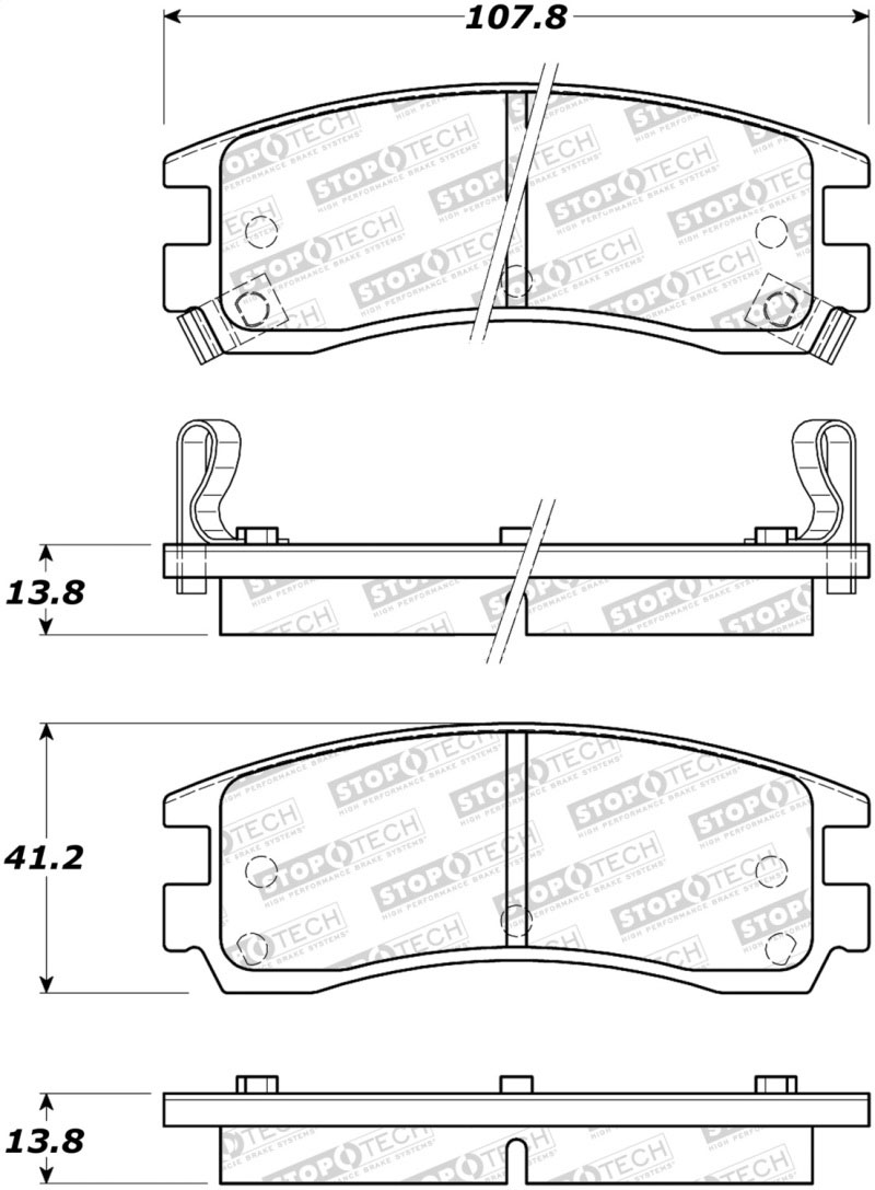 Stoptech 308.07140 | StopTech Street Brake Pads Buick Riviera, Rear; 1992-1999