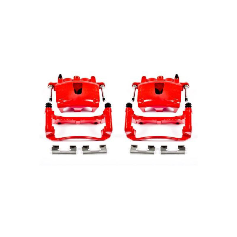 PowerStop s4990 | Power Stop 06-10 Jeep Commander Front Red Calipers w/Brackets - Pair; 2006-2010