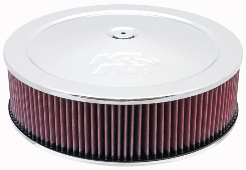 K&N Engineering 601440 | K&N Round Air Filter Assembly 14in. ID / 4..12in. Height / 5.125in. Neck Flange / 7/8in. Drop Ba