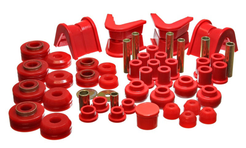 Energy Suspension 4.18107r | 73-79 Ford F-150 Pickup 4WD Red Hyper-flex Master Bushing Set; 1973-1979