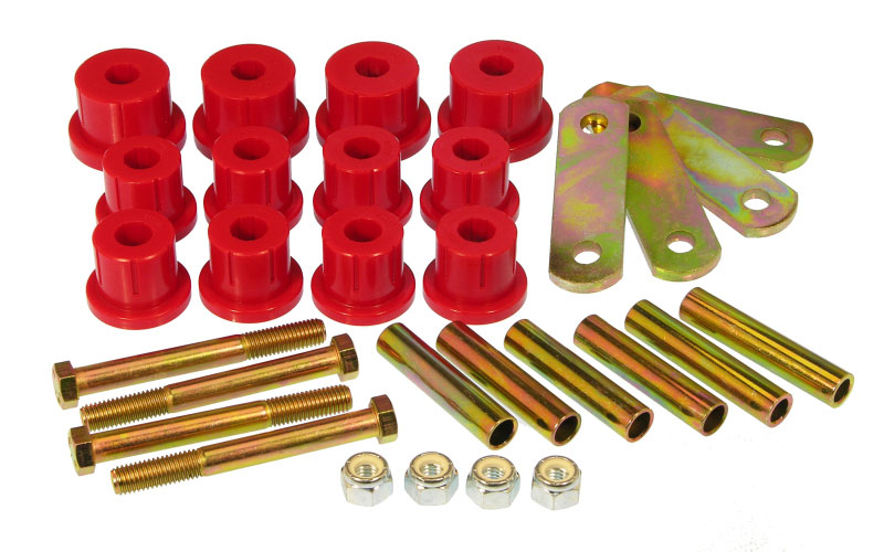 Prothane 7-1056 | 62-67 Chevy Nova HD Spring & Shackles Bushings - Red; 1962-1967