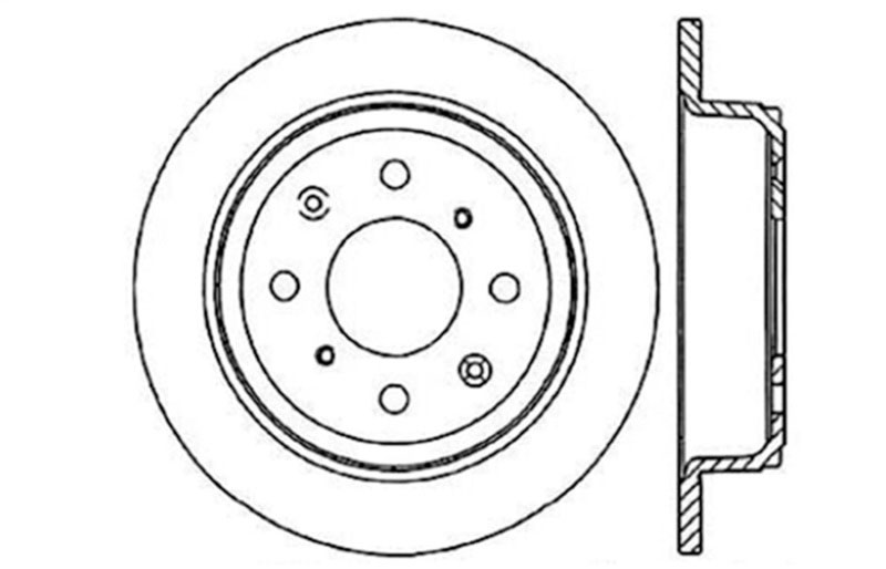 Stoptech 128.40017L | StopTech Honda CRX Sport Cryo Cross Drilled Rotor, Rear Left; 1990-1991