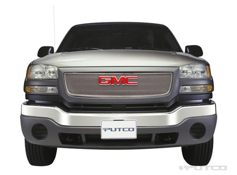 Putco 99138 | 03-06 GMC Sierra Light/Heavy Duty (Covering Logo) - Bolt on Liquid Mesh Grilles; 2003-2006