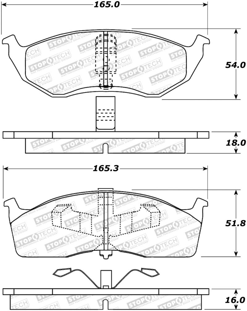 Stoptech 308.06420 | StopTech Street Brake Pads Dodge Neon, Front; 1995-2005