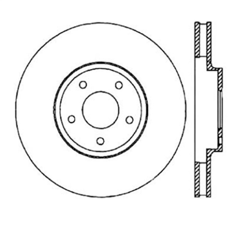 Stoptech 127.42080R | StopTech Nissan 370Z Sport Drilled/Slotted Rotor, Front Right; 2009-2017