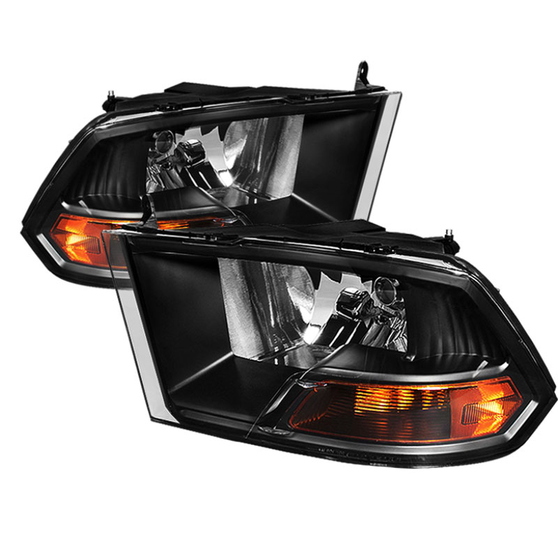 SPYDER 5042378 | xTune Dodge Ram 1500 ( Non Quad Headlights ) Crystal Headlights - Black; 2009-2012