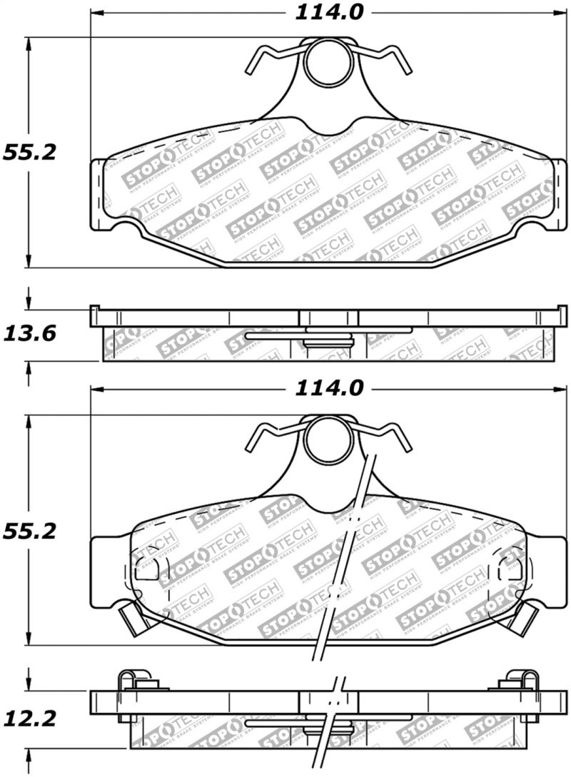 Stoptech 305.04130 | StopTech Street Select Brake Pads Pontiac Firebird, Rear; 1989-1997