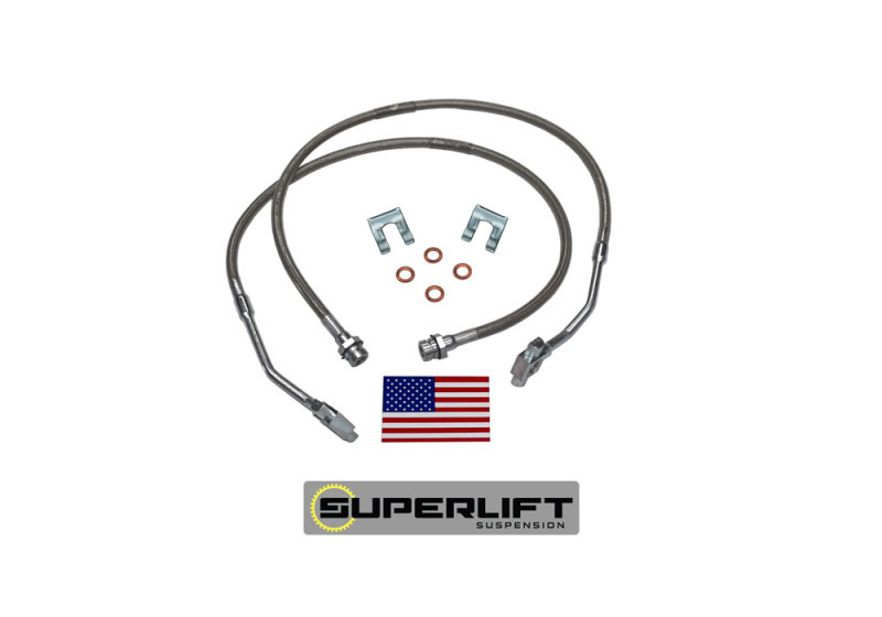 Superlift 91355 | 79-86 GM Pickup/Blazer/Suburban w/ 8-12in Lift Kit (Pair) Bullet Proof Brake Hoses; 1979-1986