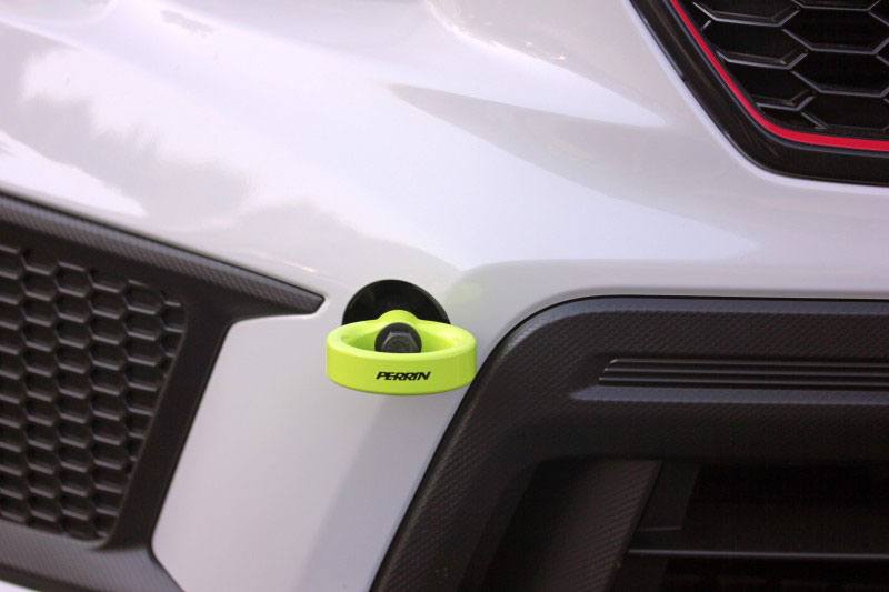 Perrin Performance psp-bdy-235ny | Perrin Tow Hook Kit - Front 2018+ Subaru WRX/STI - Neon Yellow; 2018-2022