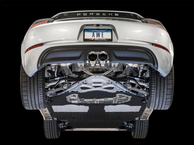 AWE Tuning 301532080 | Porsche 718 Boxster / Cayman Touring Edition Exhaust - Chrome Silver Tips