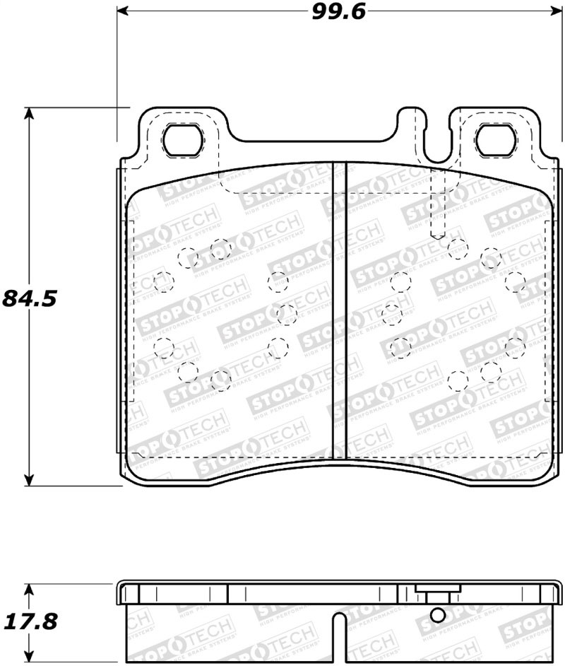 Stoptech 308.05770 | StopTech Street Brake Pads Mercedes-Benz S420, Front; 1994-1999