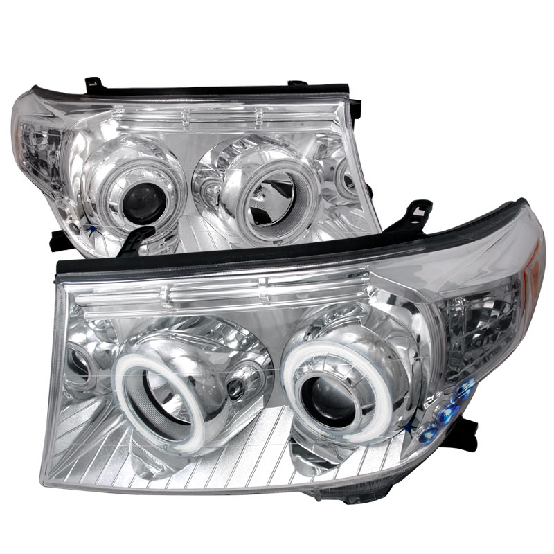 Spec-D Tuning 4LHP-LCR08-KS | Toyota Land Crusier Ccfl Halo Projector Headlights Chrome; 2008-2016