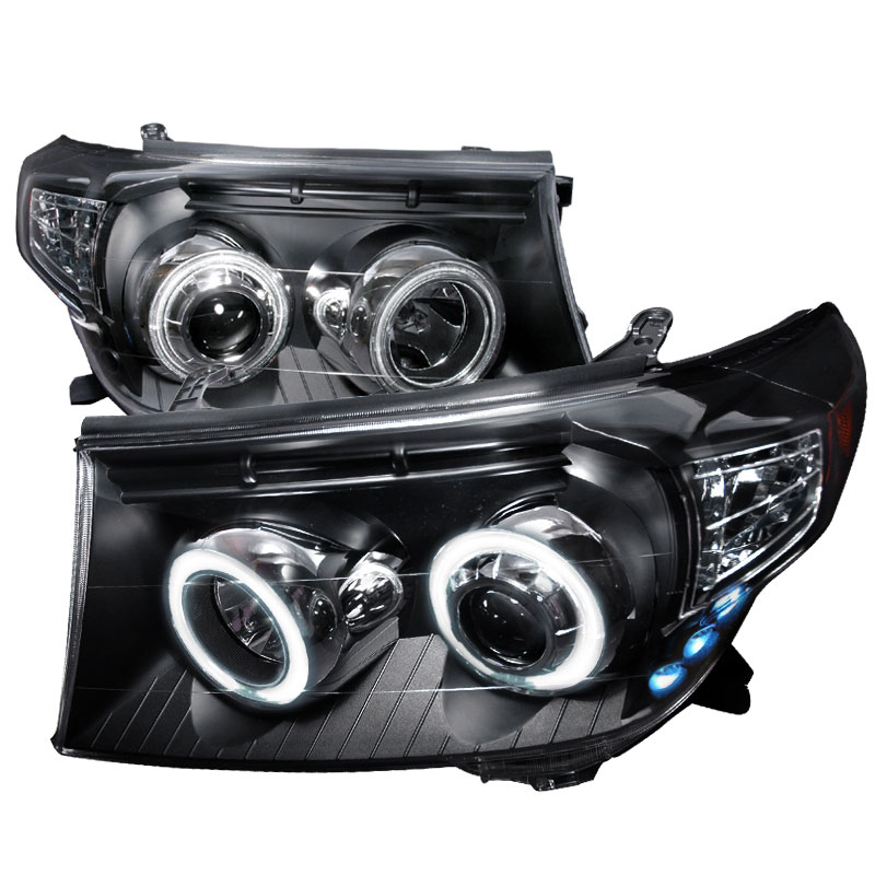 Spec-D Tuning 4LHP-LCR08JM-KS | Toyota Land Crusier Ccfl Halo Projector Headlights Black; 2008-2016