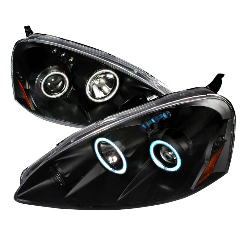 Spec-D Tuning 4LHP-RSX05JM-KS | Acura Rsx Ccfl Halo Projector Headlights Black; 2005-2006