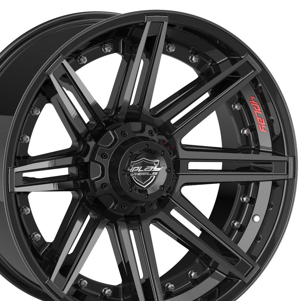 4Play Wheels 4p08-20100-6d55-24bbt | 4PLAY Wheel 20x10 4P08 Brushed Black Rim GMC Yukon 1992-2022; 1992-2022