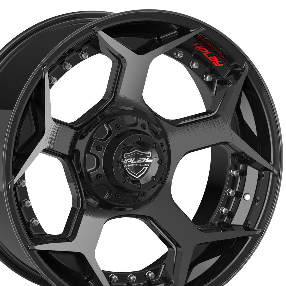 4Play Wheels 4p50-22120-6d55-44bbt | 4PLAY Wheel 22x12 4P50 Brushed Black Rim GMC Yukon 1992-2022; 1992-2022