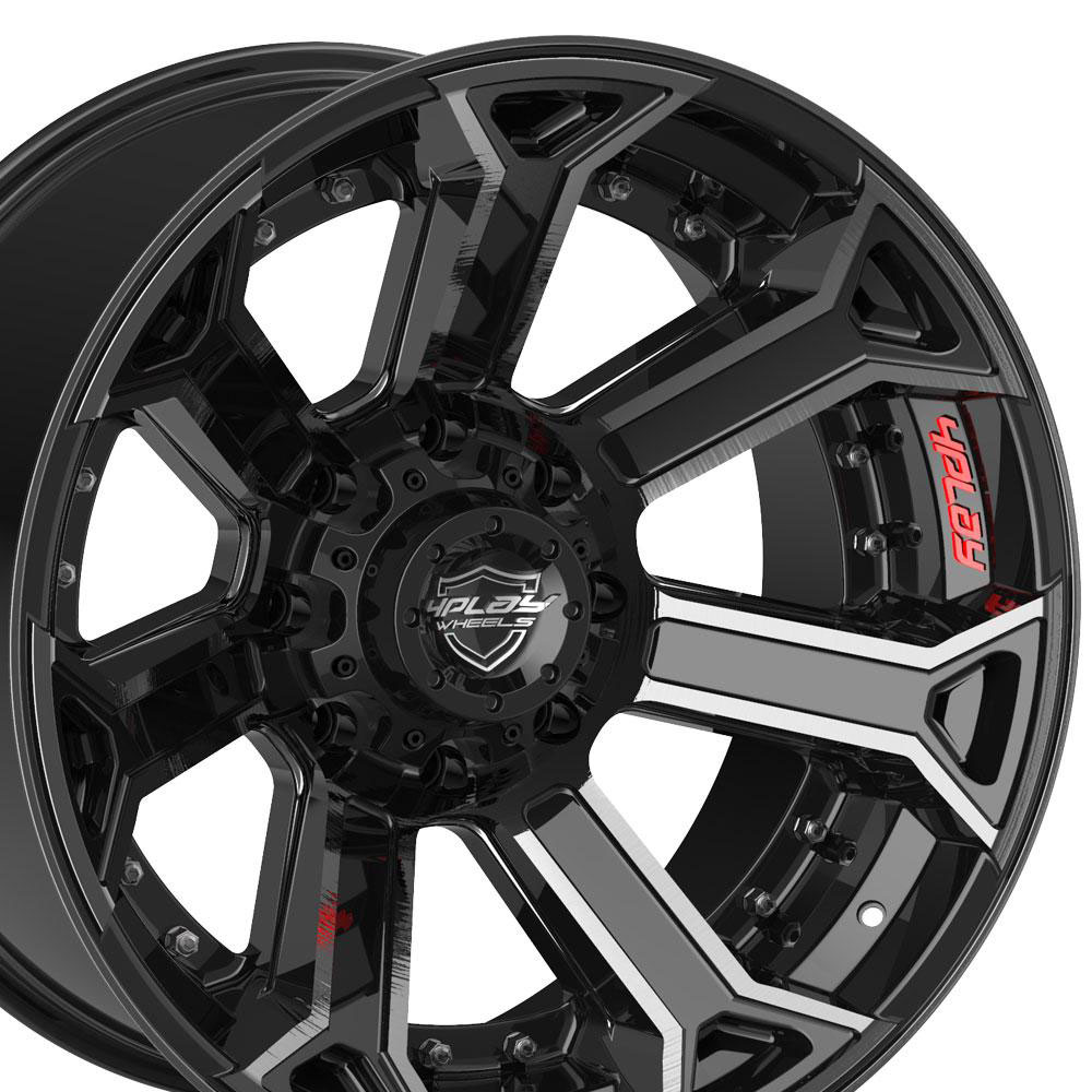 4Play Wheels 4p70-22120-8650-44bbt | 4PLAY Wheel 22x12 4P70 Brushed Black Rim Hummer H1 1992-2006; 1992-2006