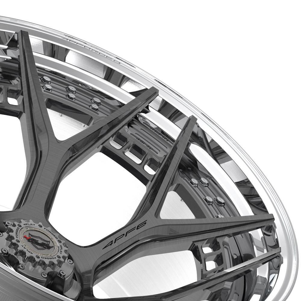 4Play Wheels 4pf6-24140-5d55-76bg-p | 4PLAY Wheel 24x14 4PF6 Polished Barrel with Tinted Clear Center Rim Jeep Grand Cherokee 1999-2022; 1999-2022