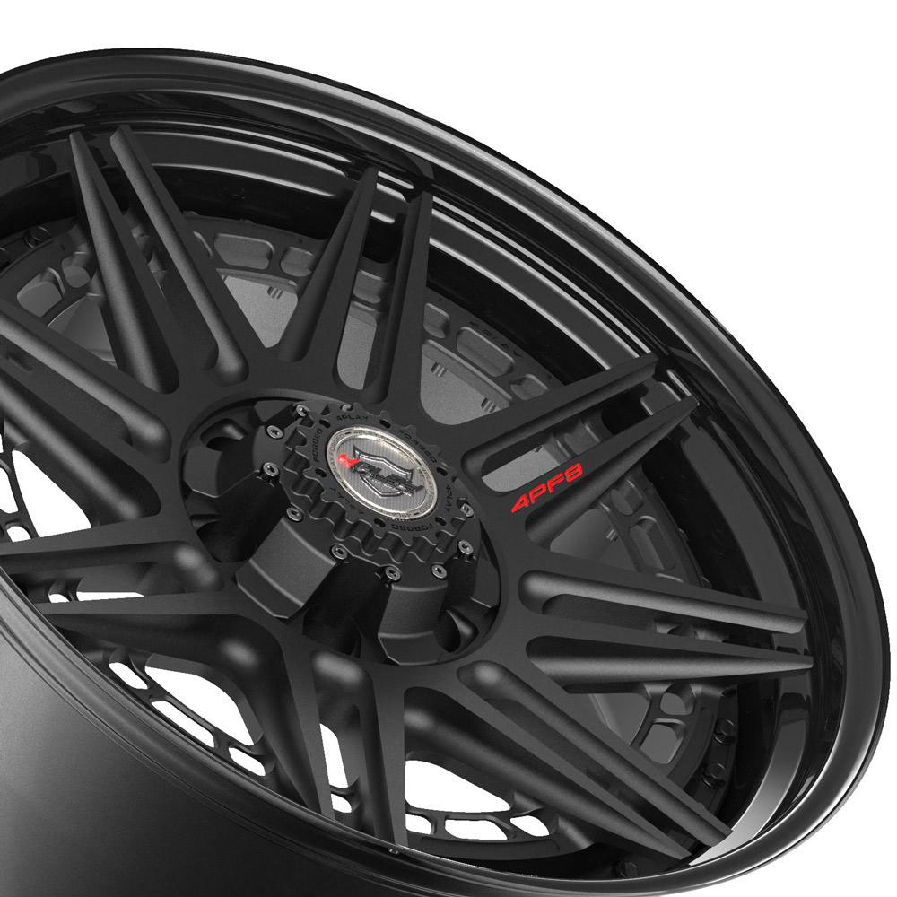 4Play Wheels 4pf8-20090-6d55-0b1-b | 4PLAY Wheel 20x9 4PF8 Gloss Black Barrel with Matte Center Rim Chevrolet Tahoe 1995-2022; 1995-2022