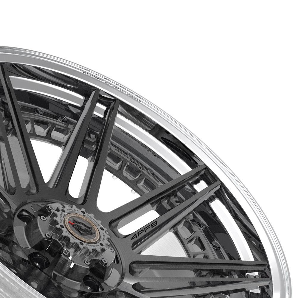 4Play Wheels 4pf8-22100-5d55-18bg-p | 4PLAY Wheel 22x10 4PF8 Polished Barrel with Tinted Clear Center Rim Jeep Grand Cherokee 1999-2022; 1999-2022