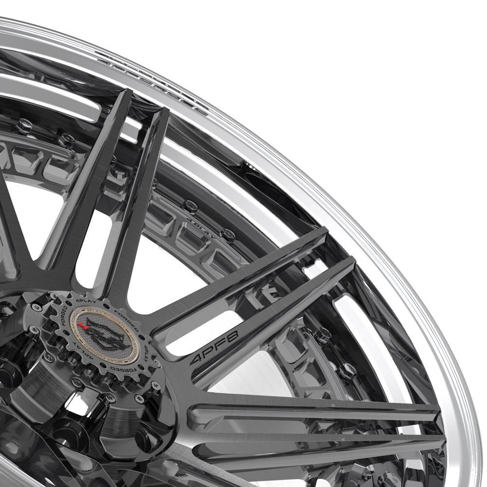 4Play Wheels 4pf8-22100-6d55-18bg-p | 4PLAY Wheel 22x10 4PF8 Polished Barrel with Tinted Clear Center Rim Nissan Titan 2008-2022; 2008-2022