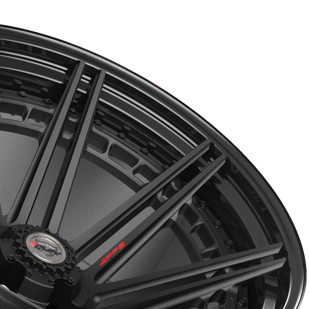 4Play Wheels 4pf8-24140-5d55-76b1-b | 4PLAY Wheel 24x14 4PF8 Gloss Black Barrel with Matte Center Rim Chevrolet Tahoe (2WD only) 1995-1999; 1995-1999