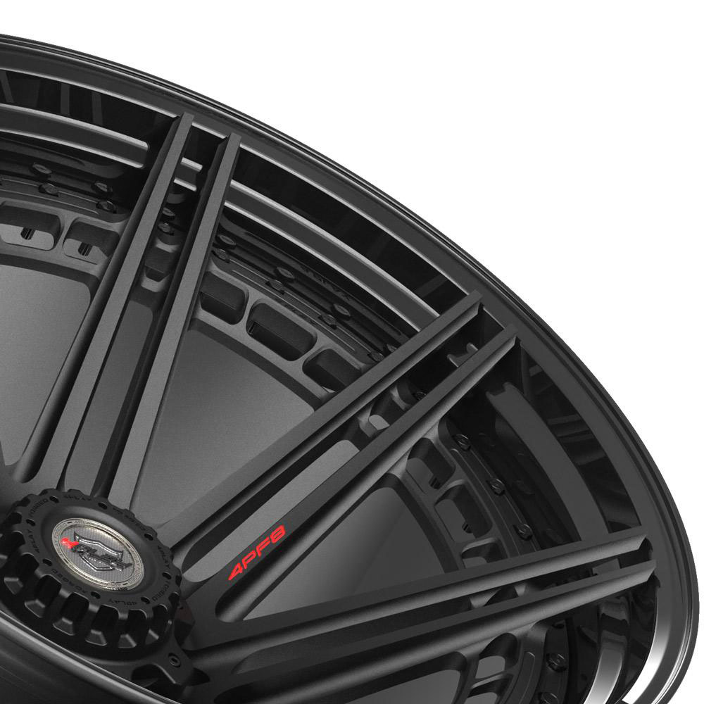 4Play Wheels 4pf8-24140-8650-76b1-b | 4PLAY Wheel 24x14 4PF8 Gloss Black Barrel with Matte Center Rim Chevrolet Suburban 2500 1989-2013; 1989-2013