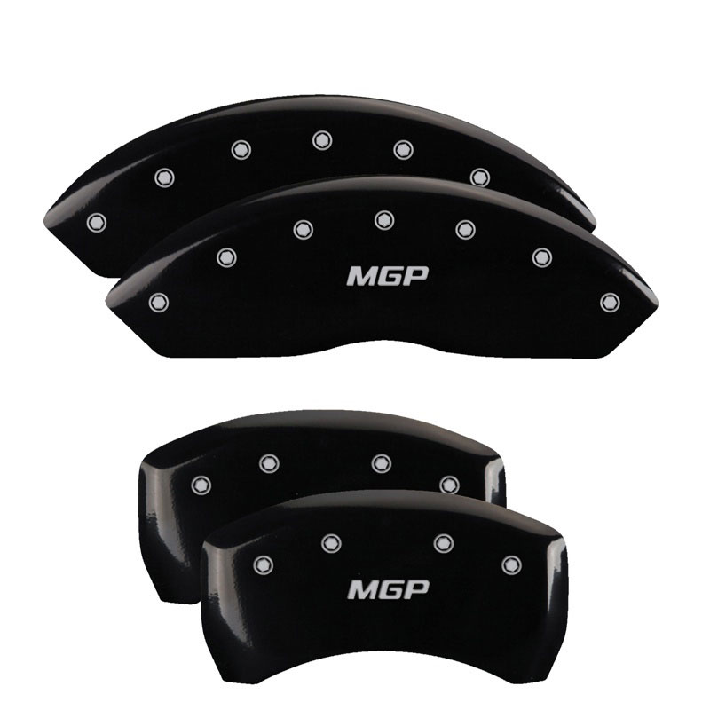 MGP 39024SMGPBK | MGP 4 Caliper Covers Engraved Front & Rear MGP Black Finish Silver Characters 2019 Acura RDX; 2019-2022