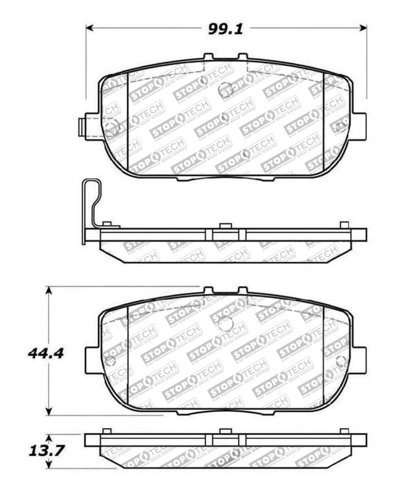 Stoptech 309.11800 | StopTech Sport Brake Pads Mazda MX-5 Miata, Rear; 2006-2017