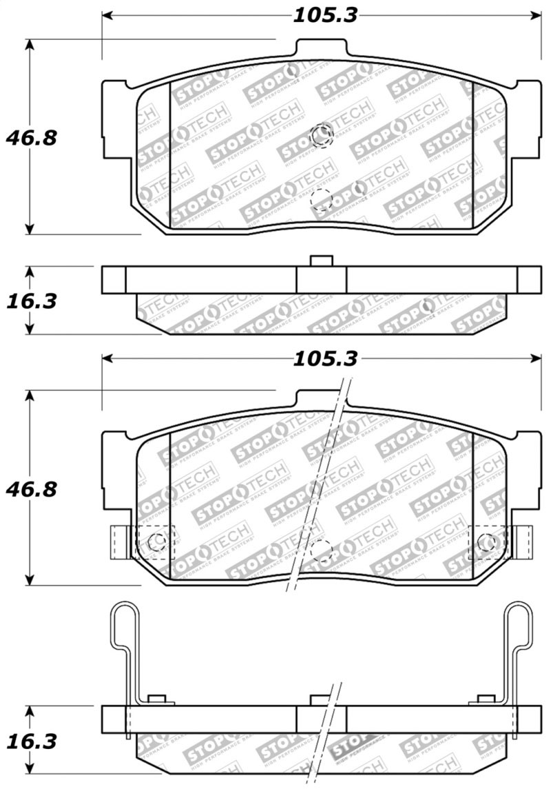 Stoptech 309.05400 | StopTech Sport Brake Pads Nissan Altima, Rear; 1993-2001