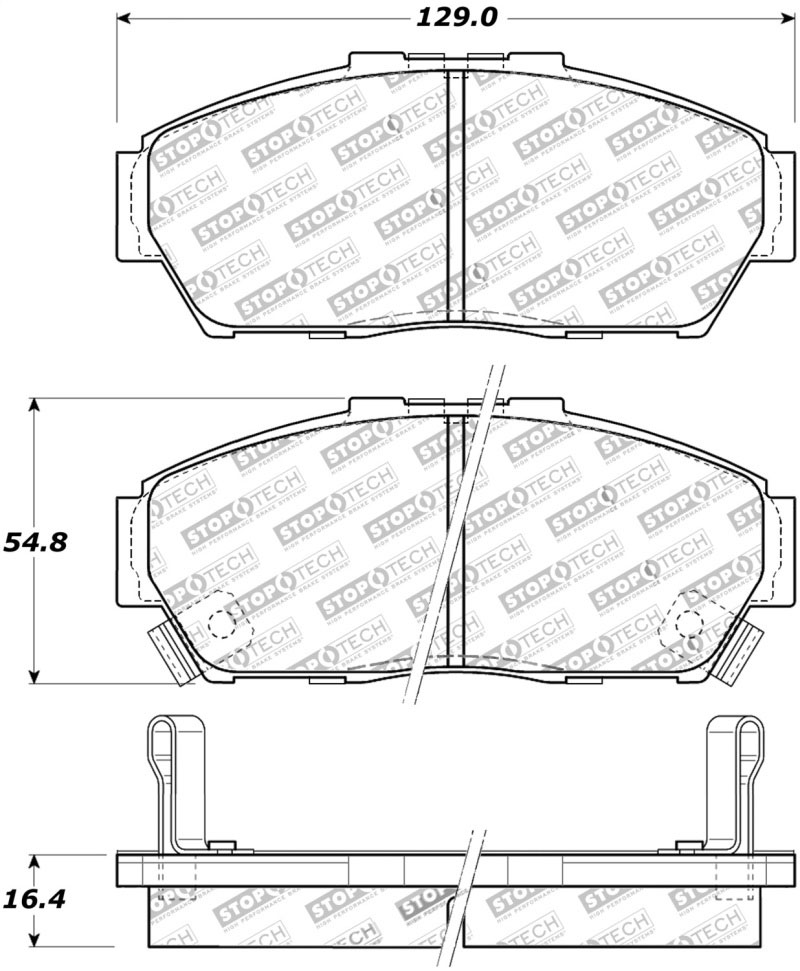 Stoptech 308.06170 | StopTech Street Brake Pads Acura Integra GS, Front; 1997-2001