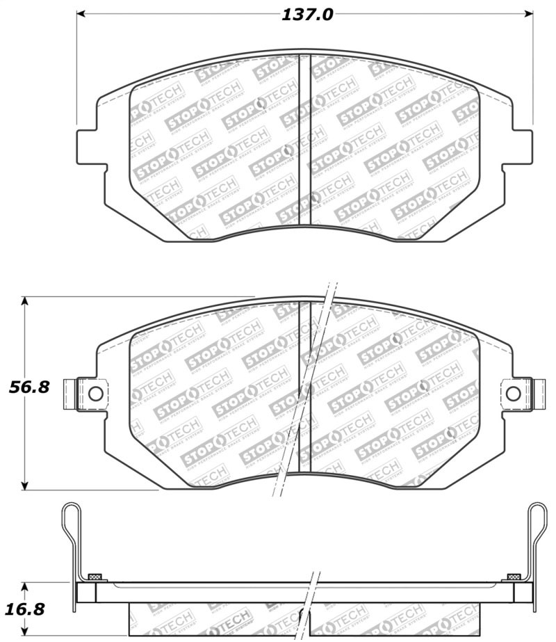 Stoptech 309.09290 | StopTech Sport Brake Pads Subaru Outback, Front; 2003-2009