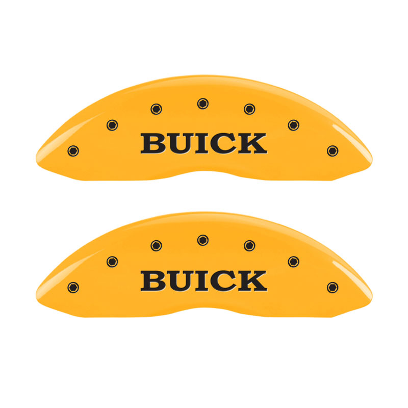 MGP 49002SBSHYL | 4 Caliper Covers Engraved Front Buick Rear Yellow Finish Black Char 2007 Buick Lucerne; 2006-2010