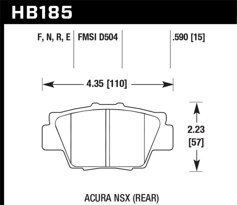 Hawk Performance hb185b590 | Hawk HPS 5.0 Street Brake Pads - Rear