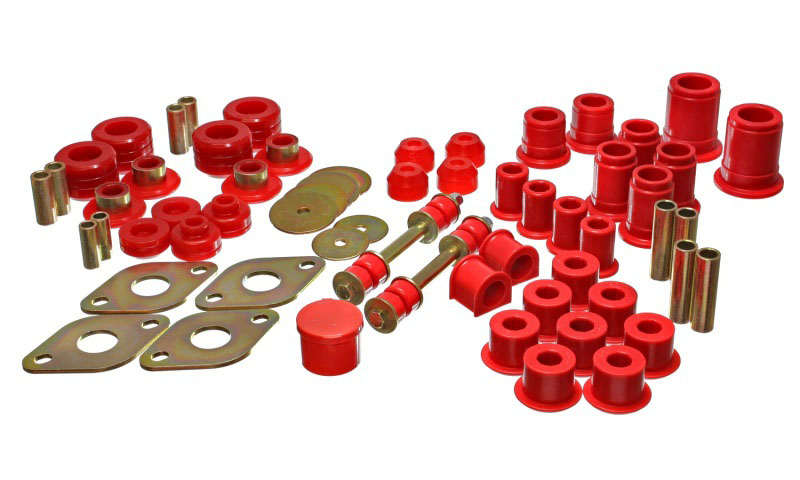 Energy Suspension 8.18101r | 89-95 Toyota 4WD Pickup (Except T-100 & Tundra) Red Hyper-Flex Master Bushing Set; 1989-1995