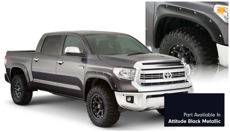 Bushwacker 30918-43 | 16-18 Toyota Tundra Fleetside Pocket Style Flares 4pc - Midnight Black; 2016-2018