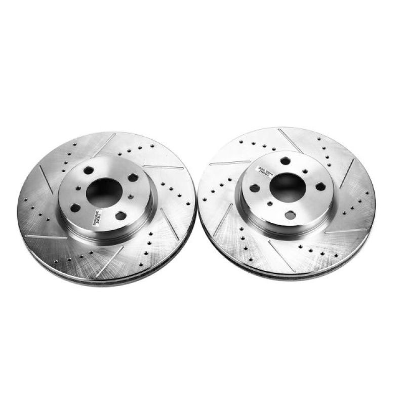 PowerStop jbr1546xpr | Power Stop 12-18 Toyota Yaris Front Evolution Drilled & Slotted Rotors - Pair; 2012-2018