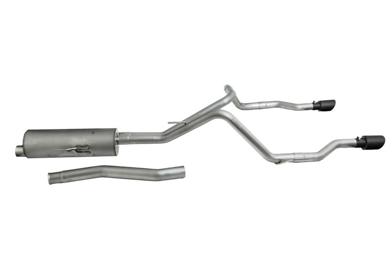 Gibson 617410b | 2020 Jeep Gladiator JT Rubicon 3.6L 3in/2.5in Cat-Back Dual Split Exhaust - Black Elite; 2020-2024