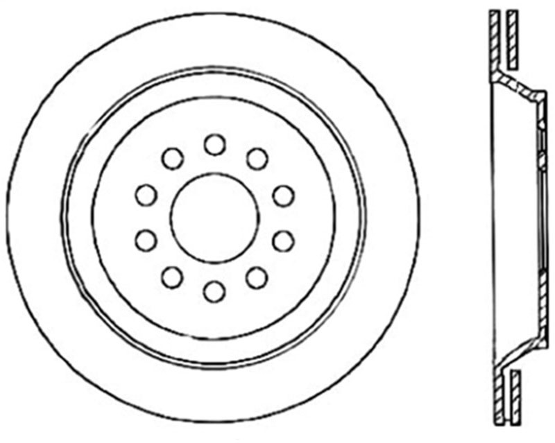 Stoptech 127.33088R | StopTech Audi S4 Sport Drilled/Slotted Rotor, Rear Right; 2004-2009