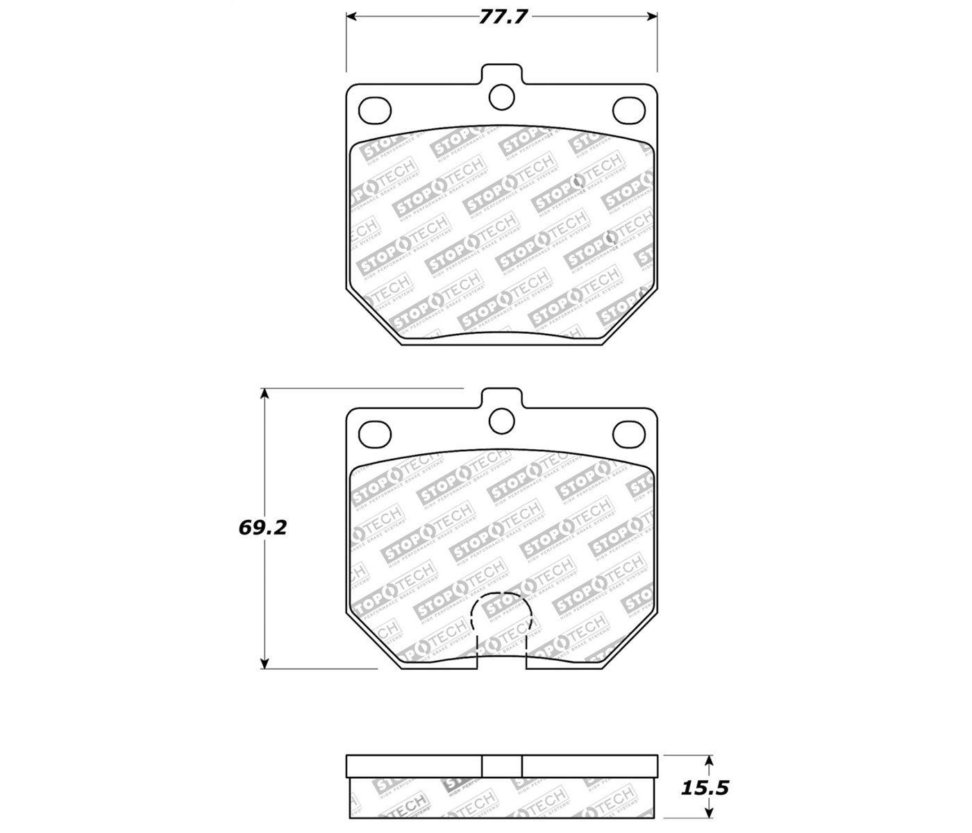 Stoptech 308.01140 | StopTech Street Brake Pads Nissan 280Z, Front; 1975-1978