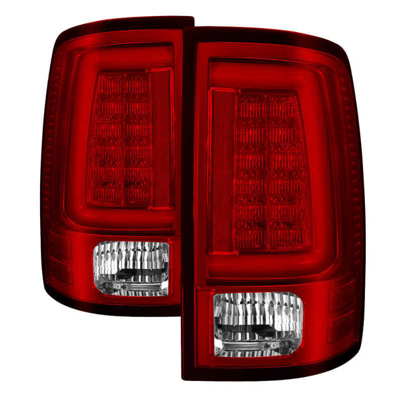 SPYDER 5084040 | Spyder Dodge Ram 1500 / Ram 1500 2500/3500 Light Bar LED Tail Lights - Incandescent Model only - Red Clear - (ALT-YD-DRAM09V2-LED-RC); 2009-2016