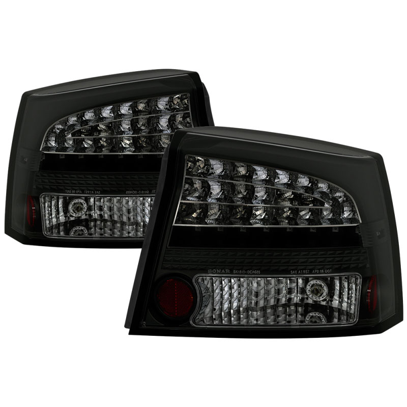 SPYDER 5084408 | Spyder 06-08 Dodge Charger LED Tail Lights - Black Smoke ALT-YD-DCH05-LED-BSM; 2006-2008