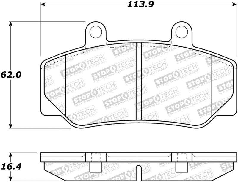 Stoptech 308.04920 | StopTech Street Brake Pads Volvo 740 39002 Kit, Front; 1985-1987